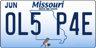 MO license plate OL5P4E