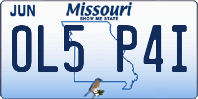 MO license plate OL5P4I