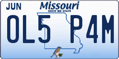 MO license plate OL5P4M