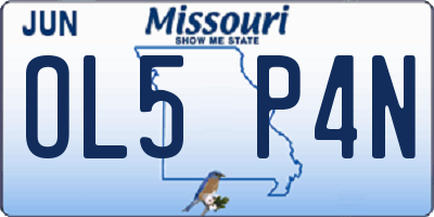 MO license plate OL5P4N
