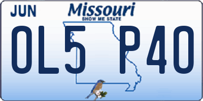 MO license plate OL5P4O