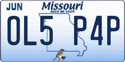 MO license plate OL5P4P