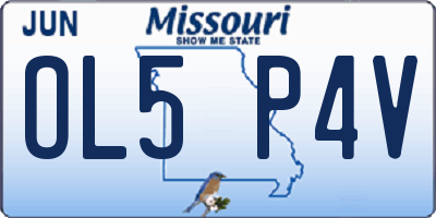 MO license plate OL5P4V