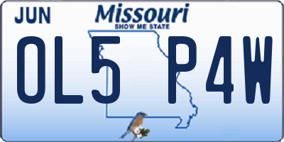 MO license plate OL5P4W