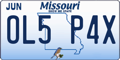 MO license plate OL5P4X