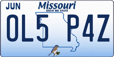MO license plate OL5P4Z