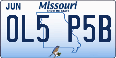 MO license plate OL5P5B