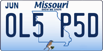 MO license plate OL5P5D