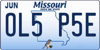 MO license plate OL5P5E