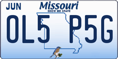 MO license plate OL5P5G