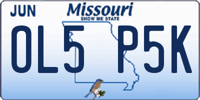 MO license plate OL5P5K