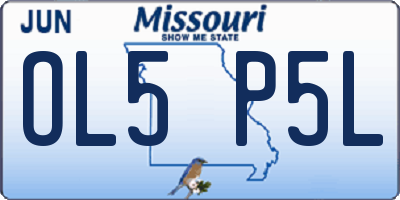MO license plate OL5P5L
