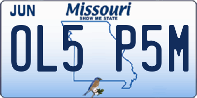 MO license plate OL5P5M