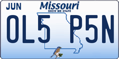 MO license plate OL5P5N