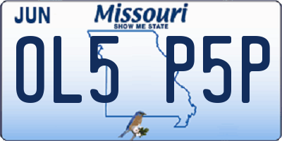 MO license plate OL5P5P