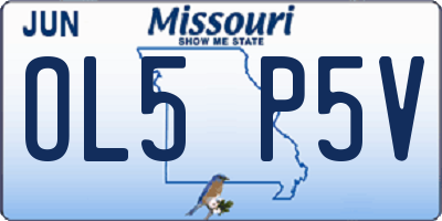 MO license plate OL5P5V