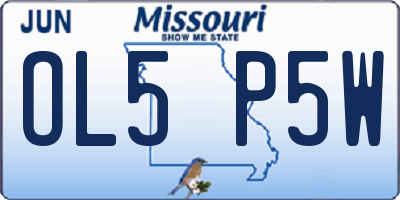 MO license plate OL5P5W