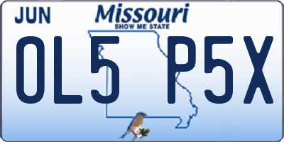MO license plate OL5P5X