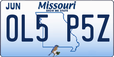 MO license plate OL5P5Z