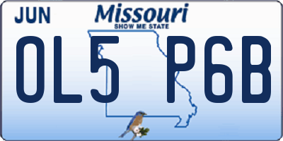 MO license plate OL5P6B