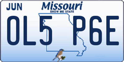 MO license plate OL5P6E