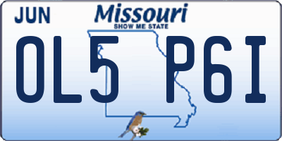 MO license plate OL5P6I