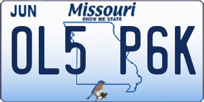 MO license plate OL5P6K