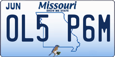 MO license plate OL5P6M