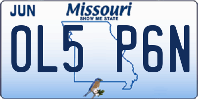 MO license plate OL5P6N