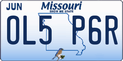 MO license plate OL5P6R