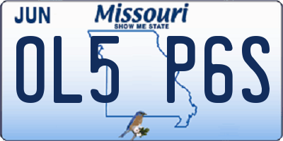 MO license plate OL5P6S