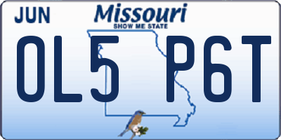 MO license plate OL5P6T