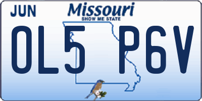 MO license plate OL5P6V