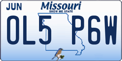 MO license plate OL5P6W