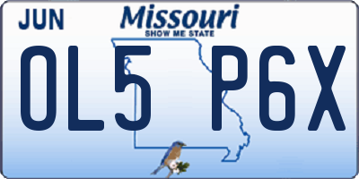MO license plate OL5P6X
