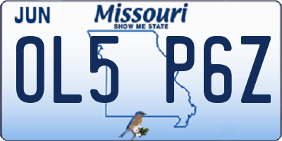MO license plate OL5P6Z