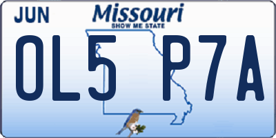 MO license plate OL5P7A