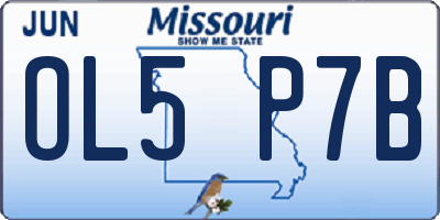 MO license plate OL5P7B