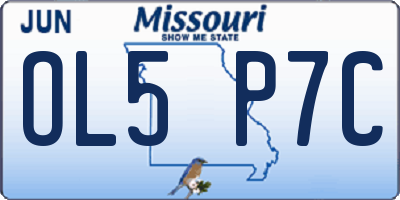 MO license plate OL5P7C