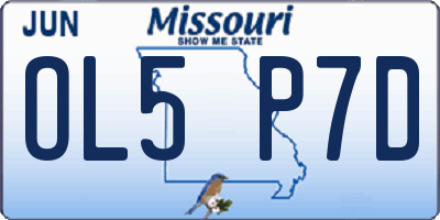 MO license plate OL5P7D