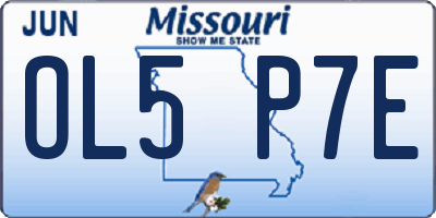 MO license plate OL5P7E