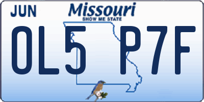 MO license plate OL5P7F