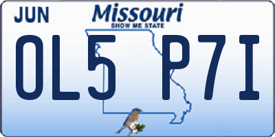 MO license plate OL5P7I