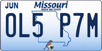 MO license plate OL5P7M