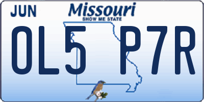 MO license plate OL5P7R