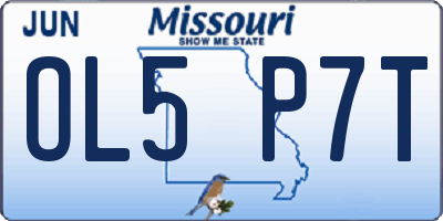 MO license plate OL5P7T