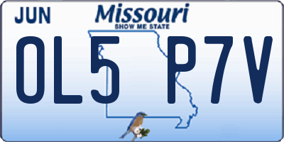 MO license plate OL5P7V