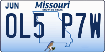 MO license plate OL5P7W