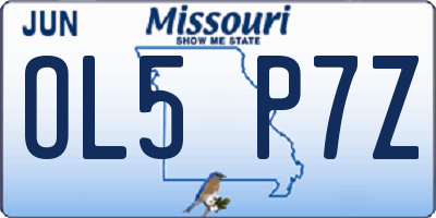 MO license plate OL5P7Z