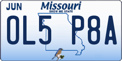 MO license plate OL5P8A